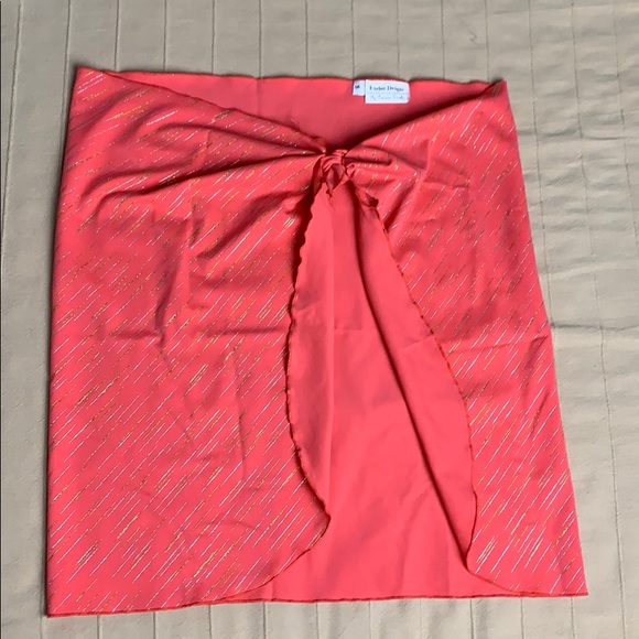 Exelnt Designs Other - Woman’s Exelnt Designs -Coral Metallic beach wrap skirt size 10
